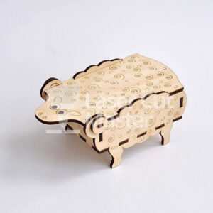 Sheep-shaped Box Laser Cut File