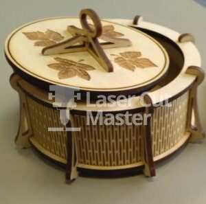 Round box with lid Laser Cut File