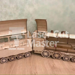 Liquor Design in the shape of a train Laser Cut File