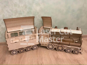 Liquor Design in the shape of a train Laser Cut File