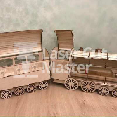Liquor Design in the shape of a train Laser Cut File