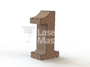 3D Numbers Laser Cut File
