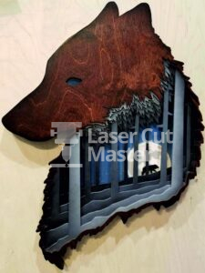 Wolf picture Laser Cut File