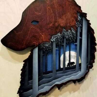 Wolf picture Laser Cut File