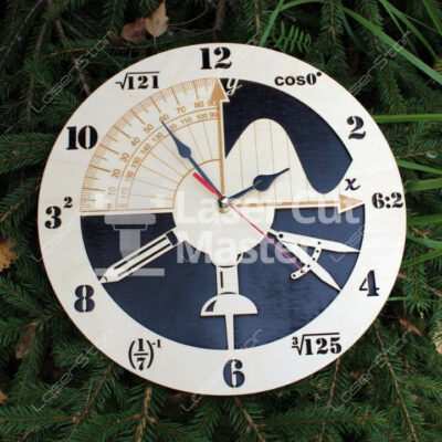 Math clock Laser Cut File