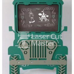 Jeep portrait frame Laser Cut File