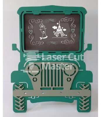 Jeep portrait frame Laser Cut File