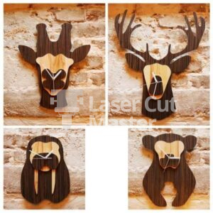 Animals clock Laser Cut File