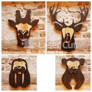 Animals clock Laser Cut File