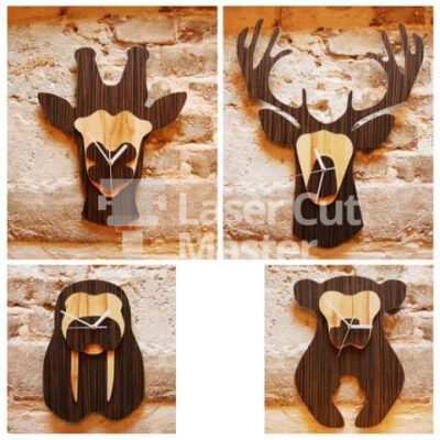 Animals clock Laser Cut File