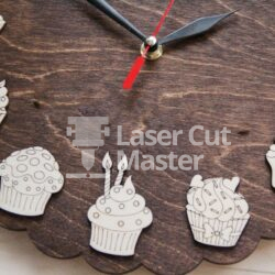 Cupcakes clock Laser Cut File