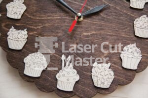 Cupcakes clock Laser Cut File