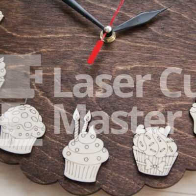 Cupcakes clock Laser Cut File