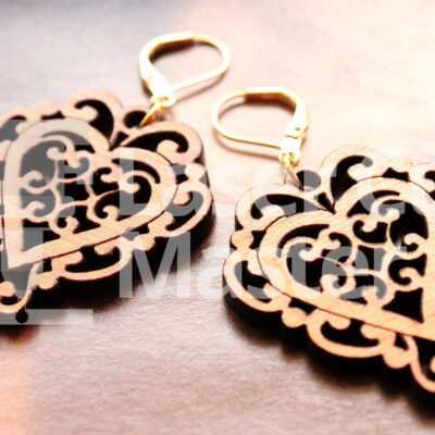 Heart earring Laser Cut File