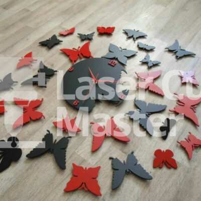 Butterflies clock Laser Cut File