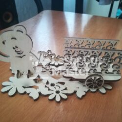 Napkin and glasses holder bear Laser Cut File