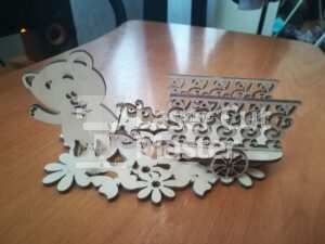 Napkin and glasses holder bear Laser Cut File