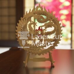 Dragon and phoenix panel Laser Cut File