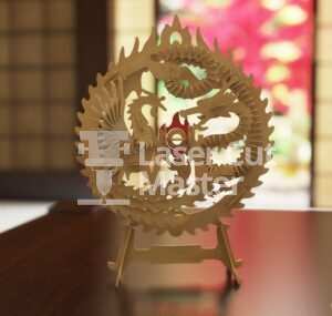 Dragon and phoenix panel Laser Cut File