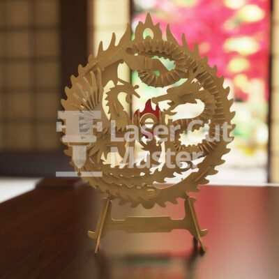 Dragon and phoenix panel Laser Cut File