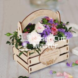Flower basket Laser Cut File