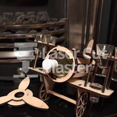 Plane carrying shots and glasses Laser Cut File
