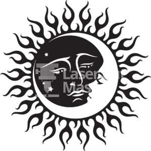 Sun and moon Laser Cut File