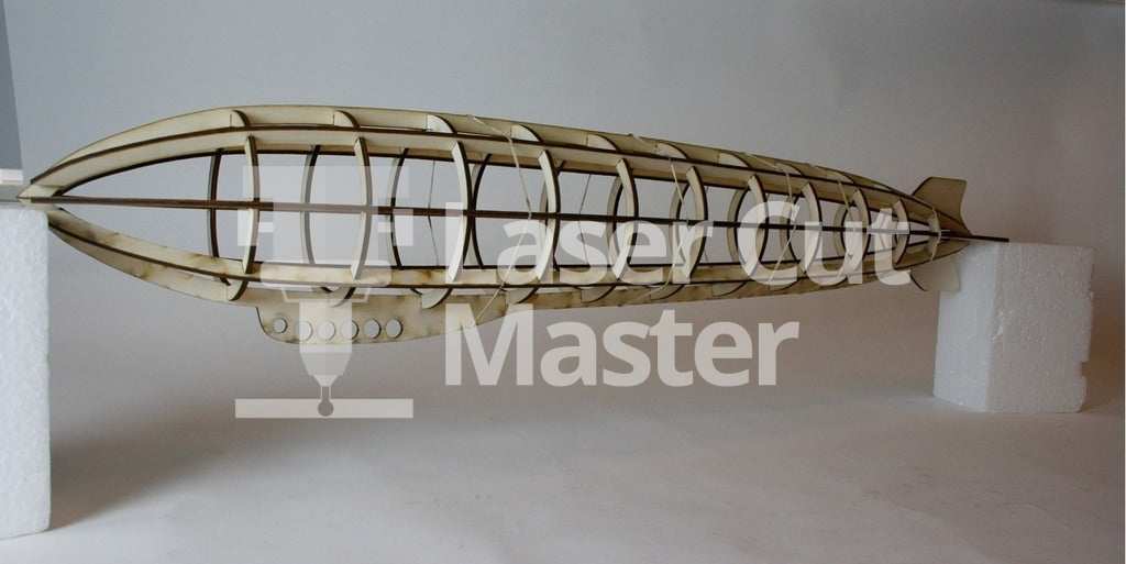 Laser cut dirigible model