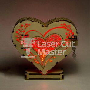 Heart Piggy Bank Laser Cut File