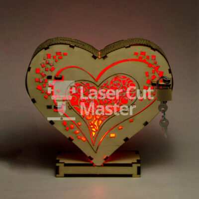 Heart Piggy Bank Laser Cut File