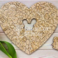 Heart Puzzle Laser Cut File
