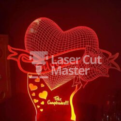Heart Lamp Laser Cut File