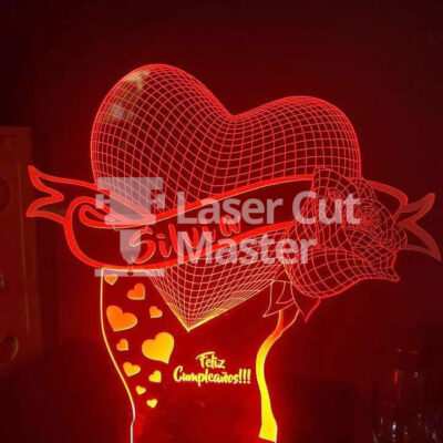 Heart Lamp Laser Cut File