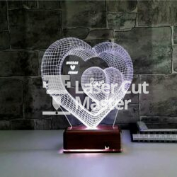Engraved Heart Laser Cut File