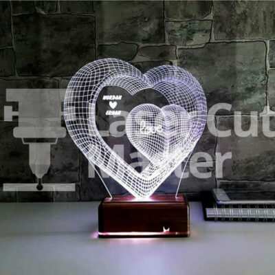 Engraved Heart Laser Cut File